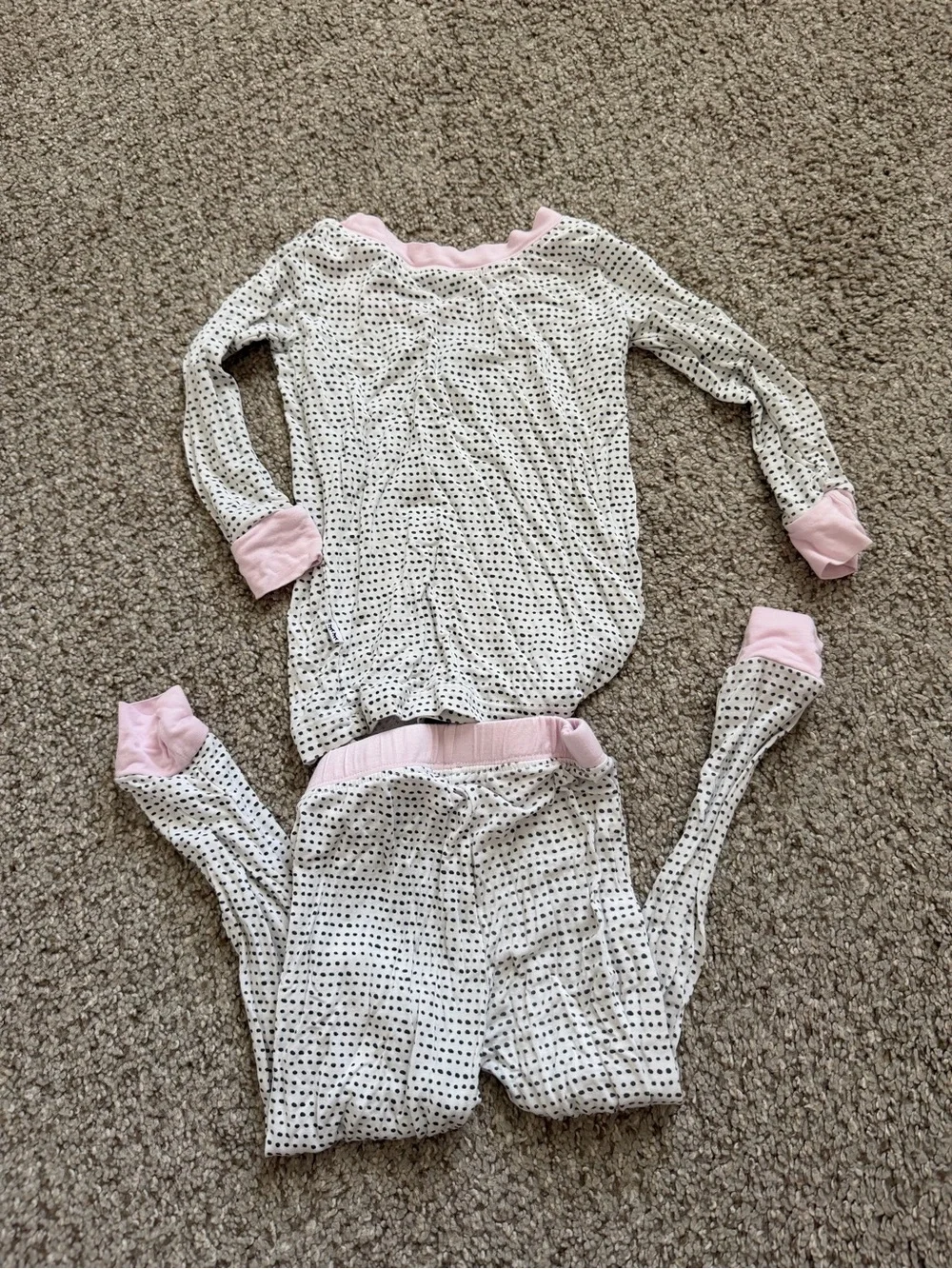 Little Sleepies polka Dot Pajama Set with Pink Trim